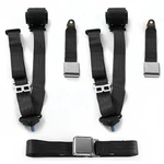 Ford 1955 - 1956 Airplane 3PT Black Retractable Bench Seat Kit Belts. Fixed Price $259.50.
