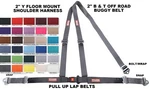 3 Point Y Floor Mount Harness 2" Seat Belt Snap Lap Bolt Shoulder Charcoal. Fixed Price $71.45.