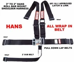 Hans 5 Point All Wrap Sfi 16.1 Racing Harness 3" Seat Belt Black. Fixed Price $119.89.