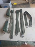 1971 Chevy C20 Custom Seat Belt Set Pair Green With Buckles Door. Fixed Price $300.00.