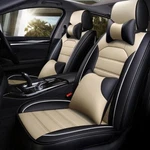 5-SEATS Car Cover Pu Leather Front + Rear Suv Cushion Set Universal Beige. Fixed Price $85.85.