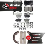 Front Rear Ceramic Brake Pads And Parking Shoe Kit For 2004-2008 Acura Tl Type-s. Fixed Price $86.36.