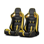 Modifystreet Universal Pvc Leather Reclinable Black With Yellow Racing Seats .... Fixed Price $366.91.