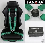 Tanaka Universal Green 4 Point Camlock Quick Release Racing Seat Belt Harness 2". Fixed Price $48.48.