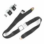 2PT Charcoal Airplane Buckle Lap Seatbelts W/ Anchor Plate Hardware Pack. Fixed Price $49.95.