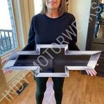 Chevy Full Size Wall Emblem Art 34" By 11" Gm Chevrolet Black. Fixed Price $74.95.