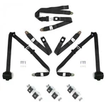 3PT Black Retractable Seat Belts With Middle 2PT Lap Kit For Bench. Fixed Price $336.50.