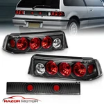 For 1988-1991 Honda Civic Cx/dx/si/base 3DR Black Tail Lights Rear Brake Lamps. Fixed Price $92.44.