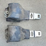 Front Deluxe Seat Belt Retractors Black Ford Mustang Torino Cougar 70 1971. Fixed Price $50.00.